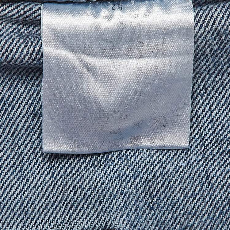 Pre Owned Yves Saint Laurent Vintage Blue Washed Denim Straight-Leg Jeans XL Waist 36"