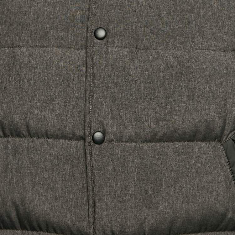 Pre Owned Yves Saint Laurent Grey Synthetic Puffer Down Jacket XXL