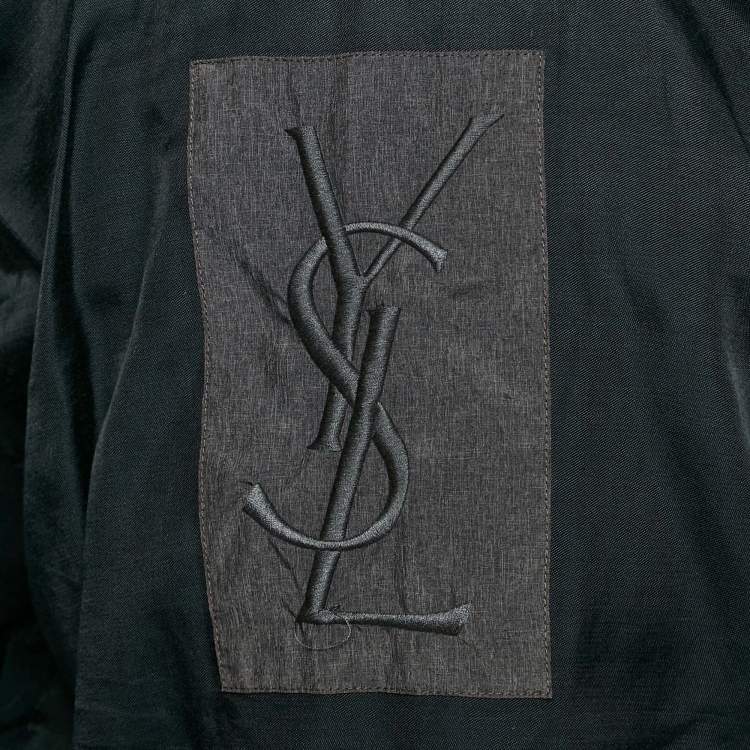 Pre Owned Yves Saint Laurent Grey Synthetic Puffer Down Jacket XXL