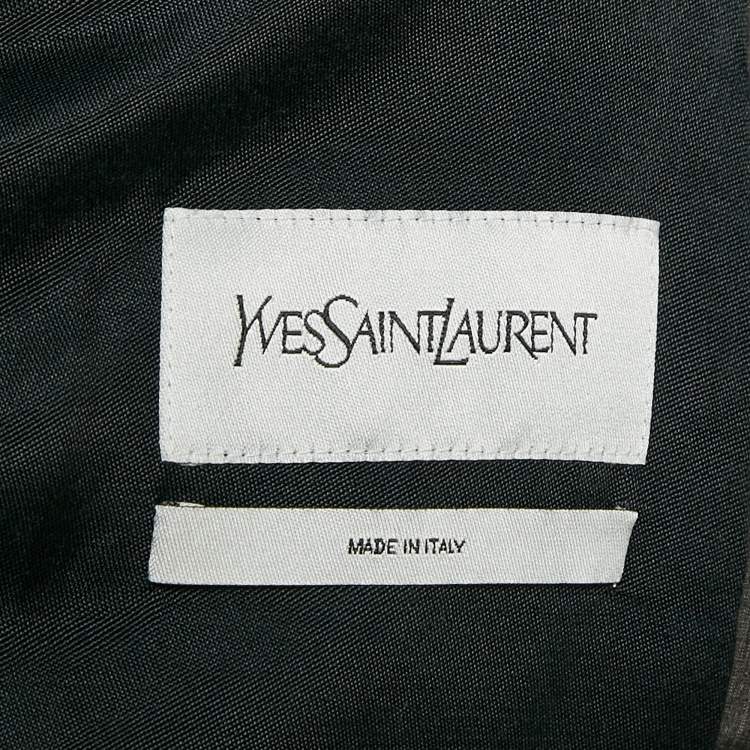 Pre Owned Yves Saint Laurent Grey Synthetic Puffer Down Jacket XXL