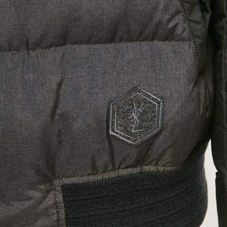 Pre Owned Yves Saint Laurent Grey Synthetic Puffer Down Jacket XXL