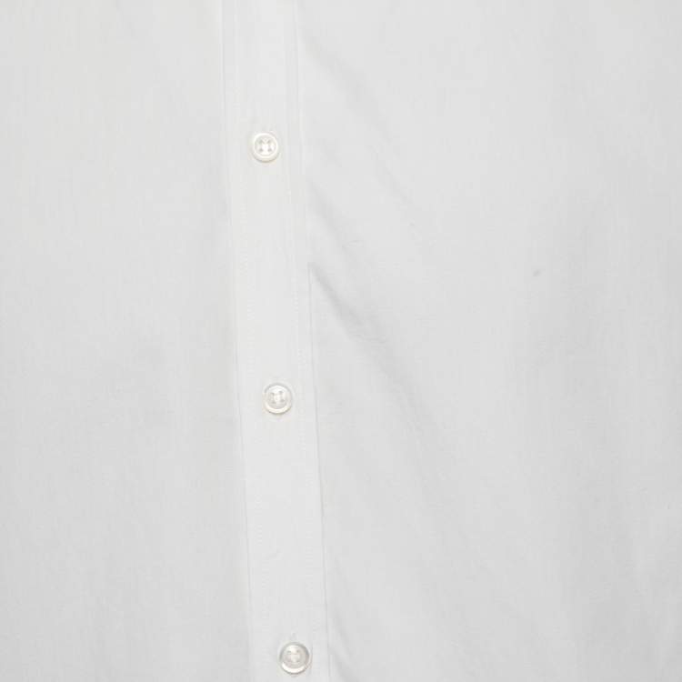 Pre Owned Yves Saint Laurent Vintage White Cotton Front Button Shirt L