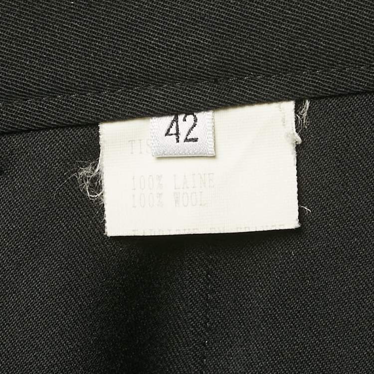 Pre Owned Yves Saint Laurent Vintage Black Wool Formal Trousers XS