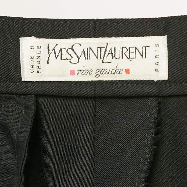 Pre Owned Yves Saint Laurent Vintage Black Wool Formal Trousers XS
