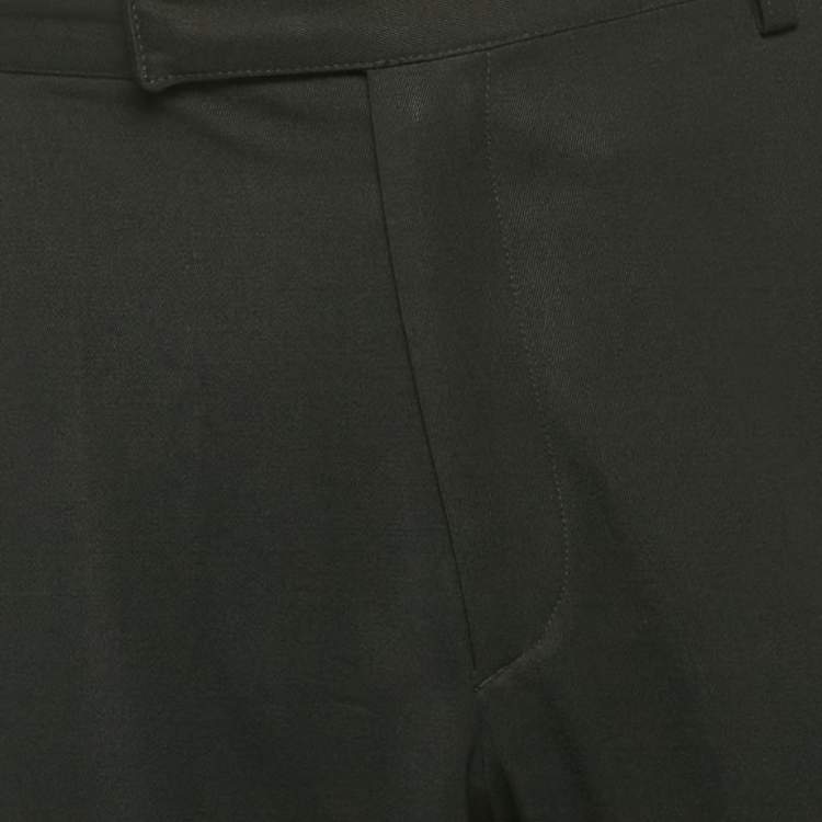 Pre Owned Yves Saint Laurent Vintage Black Wool Formal Trousers XS
