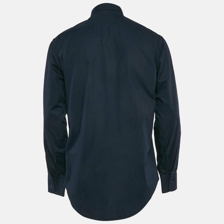 Pre Owned Yves Saint Laurent Blue Cotton Long Sleeve Shirt L