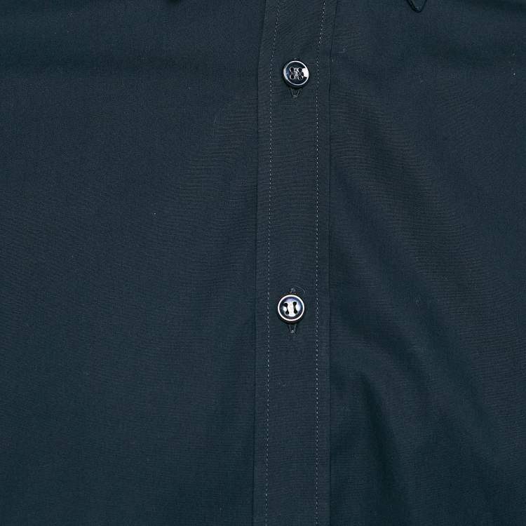 Pre Owned Yves Saint Laurent Blue Cotton Long Sleeve Shirt L