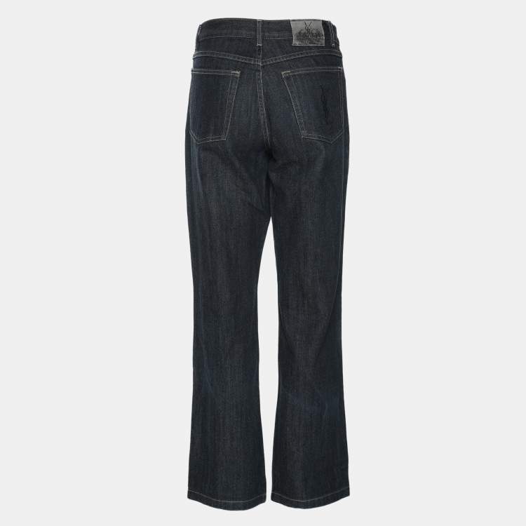 Pre Owned Yves Saint Laurent Paris Indigo Denim Vintage Logo Old Money Swag Jeans M