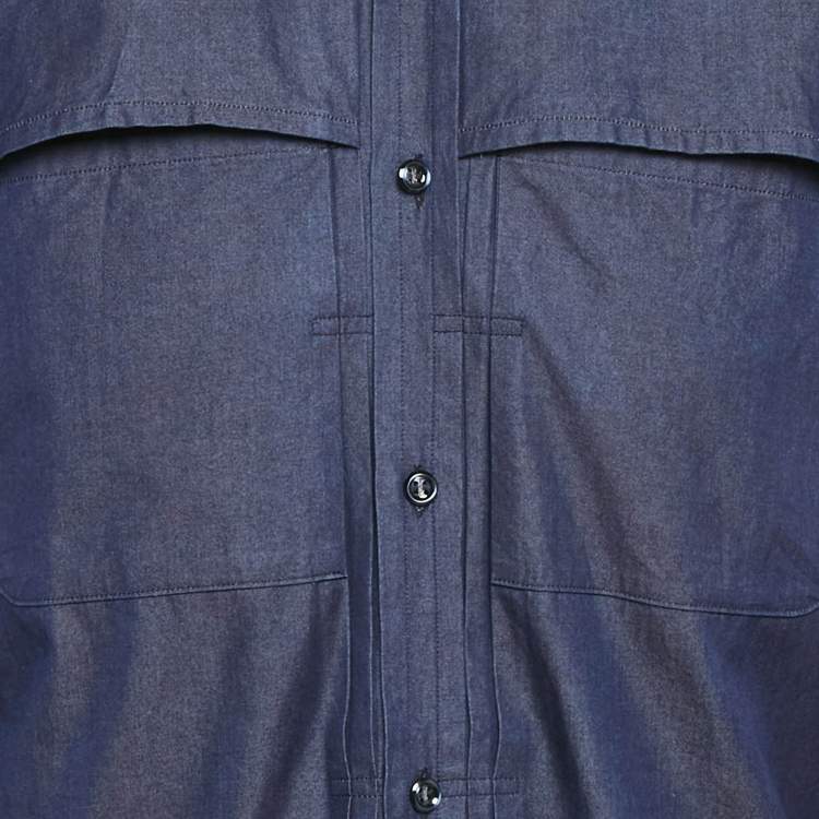 Pre Owned Yves Saint Laurent Vintage Blue Denim Button Front Shirt M