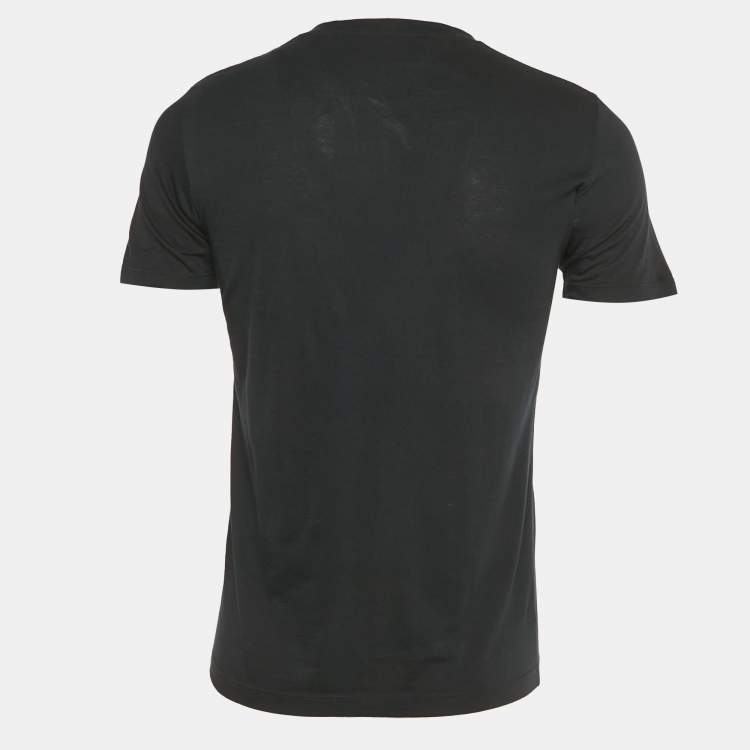 Pre Owned Saint Laurent Paris  Black Printed Jersey T-Shirt S