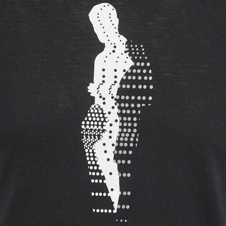 Pre Owned Saint Laurent Paris  Black Printed Jersey T-Shirt S