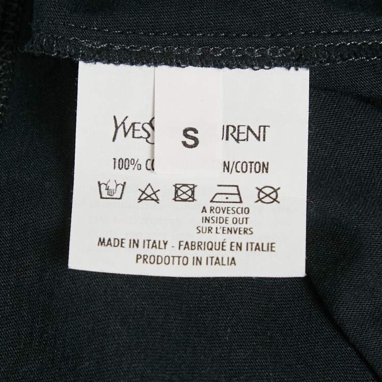 Pre Owned Saint Laurent Paris  Black Printed Jersey T-Shirt S
