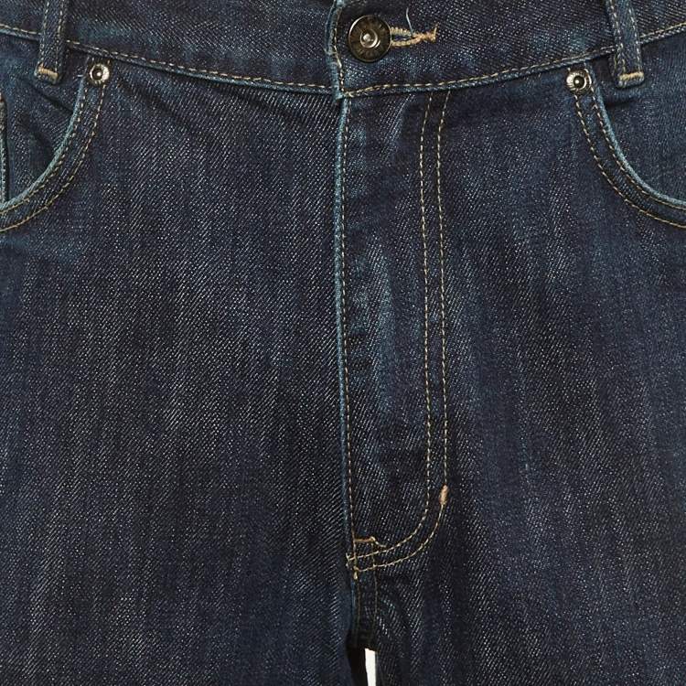 Pre Owned Yves Saint Laurent Indigo Denim Regular Fit Jeans M/Waist 34"