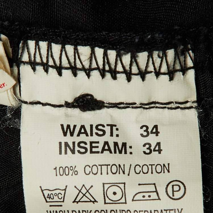 Pre Owned Yves Saint Laurent Pour Homme Black Cotton Regular Fit Pants L