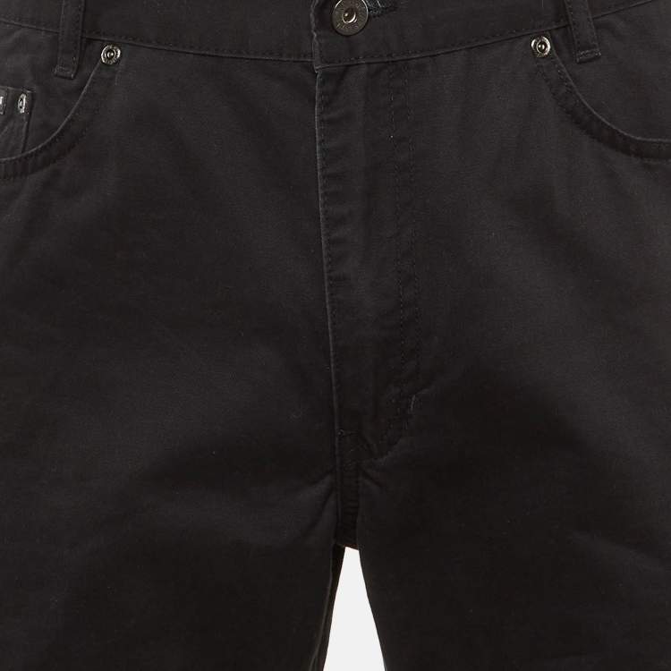 Pre Owned Yves Saint Laurent Pour Homme Black Cotton Regular Fit Pants L