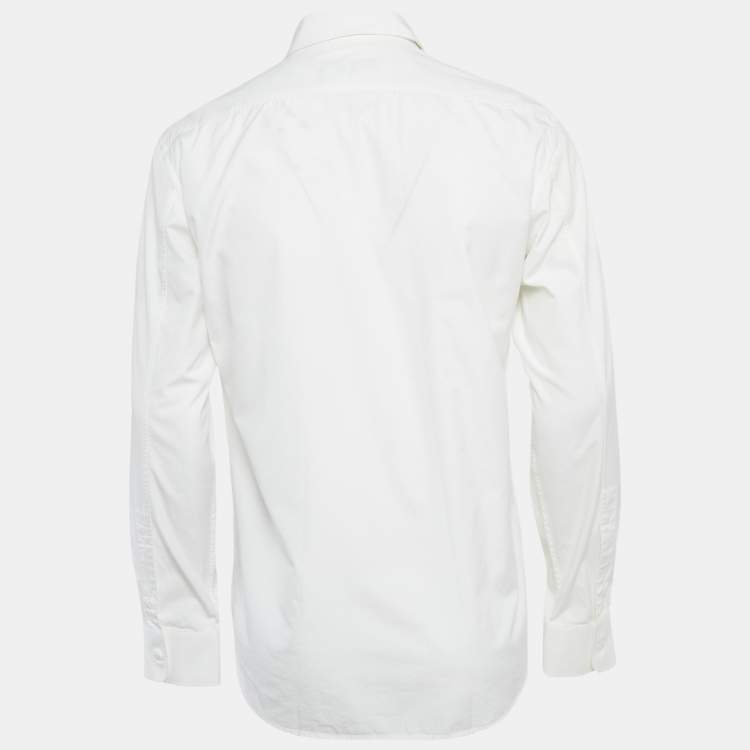 مملوكة مسبقًا Yves Saint Laurent White Cotton Long Sleeve Shirt L