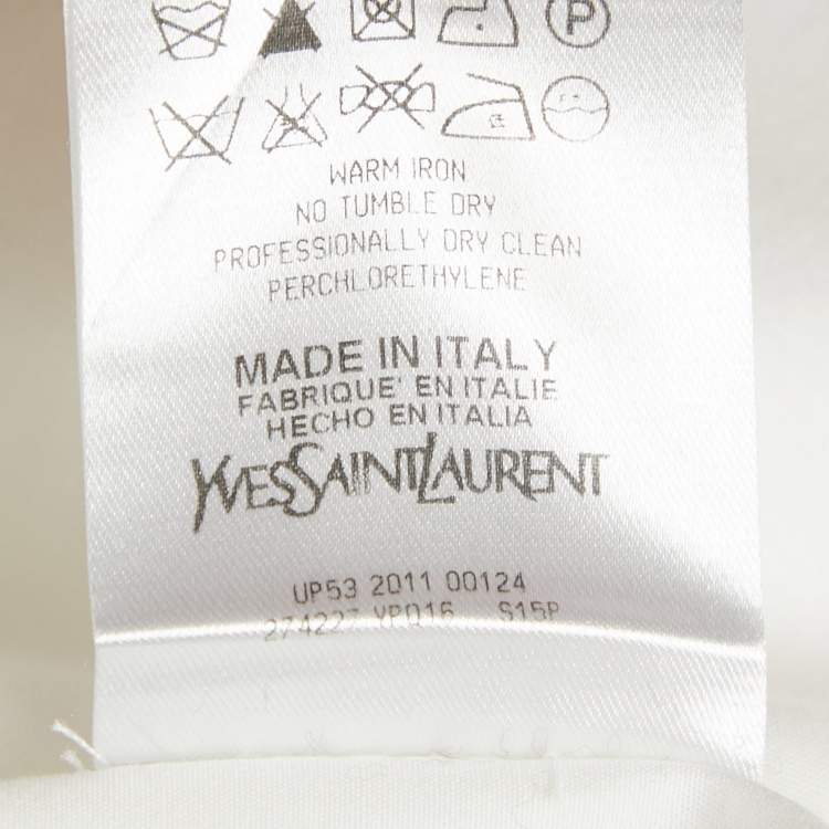 مملوكة مسبقًا Yves Saint Laurent White Cotton Long Sleeve Shirt L