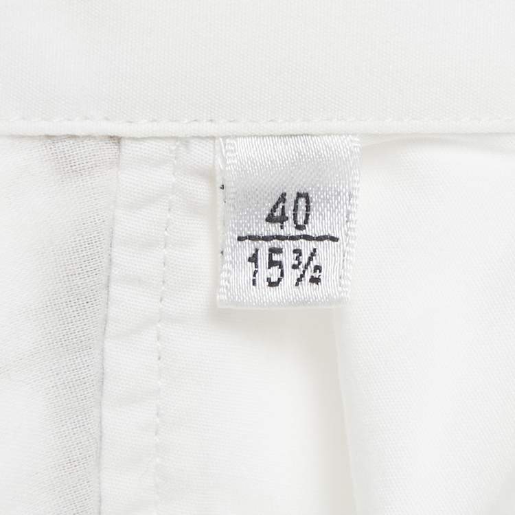 مملوكة مسبقًا Yves Saint Laurent White Cotton Long Sleeve Shirt L