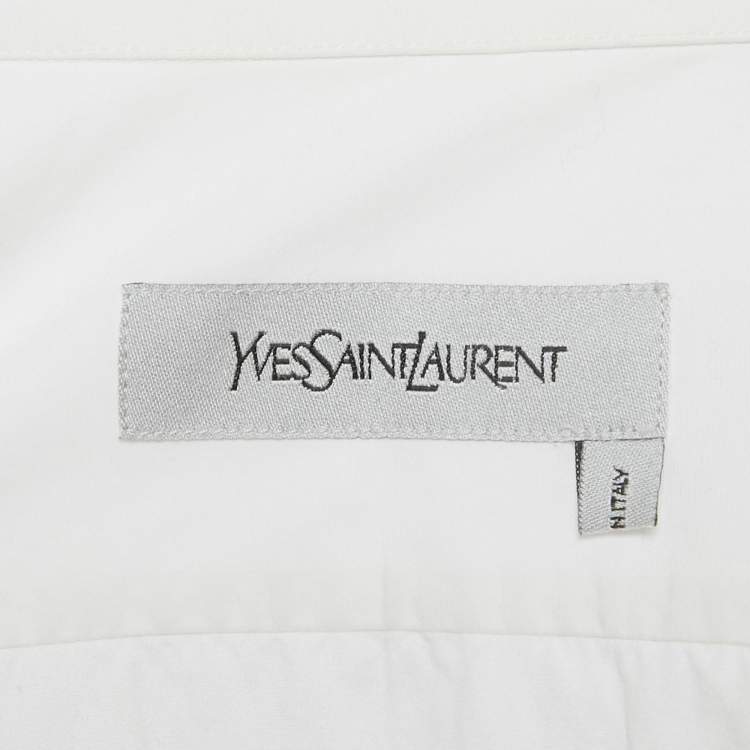 مملوكة مسبقًا Yves Saint Laurent White Cotton Long Sleeve Shirt L