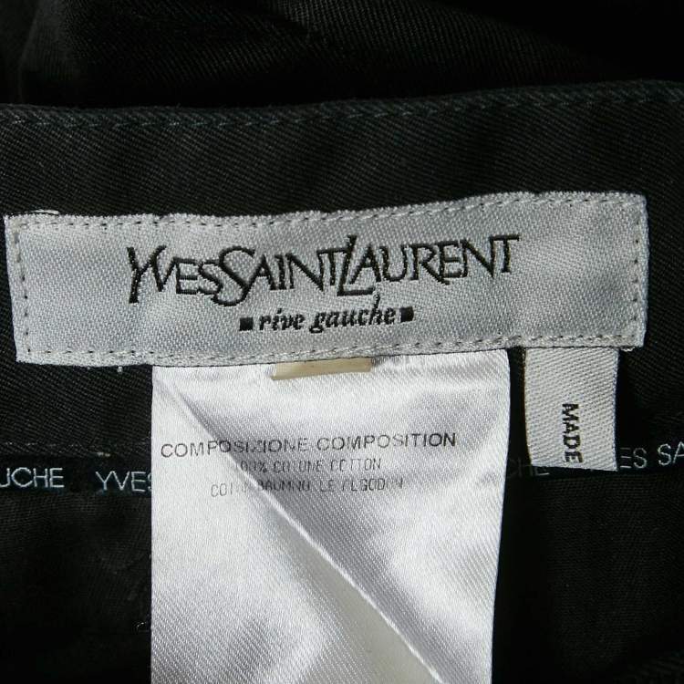 Pre Owned Yves Saint Laurent Rive Gauche Black Gabardine Straight Fit Pants XXL /Waist: 33"