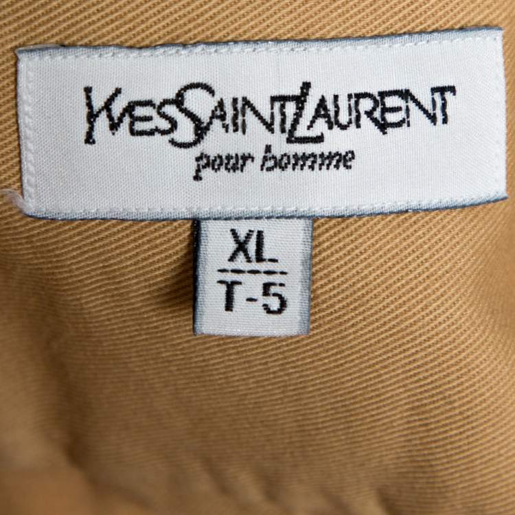 Pre Owned Yves Saint Laurent Mustard Yellow Cotton Long Sleeve Shirt XL