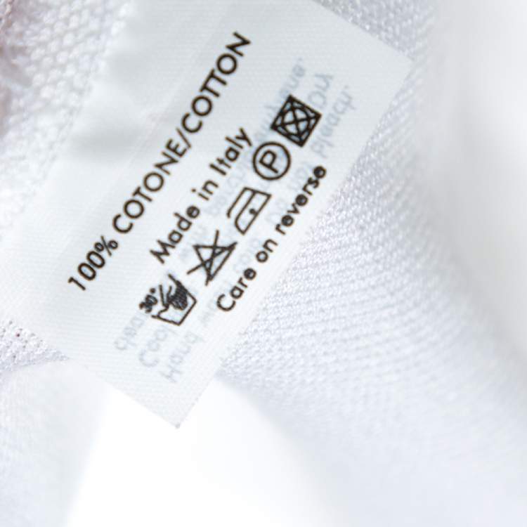 Pre Owned Yves Saint Laurent White Cotton Long Sleeve Polo T-Shirt XL