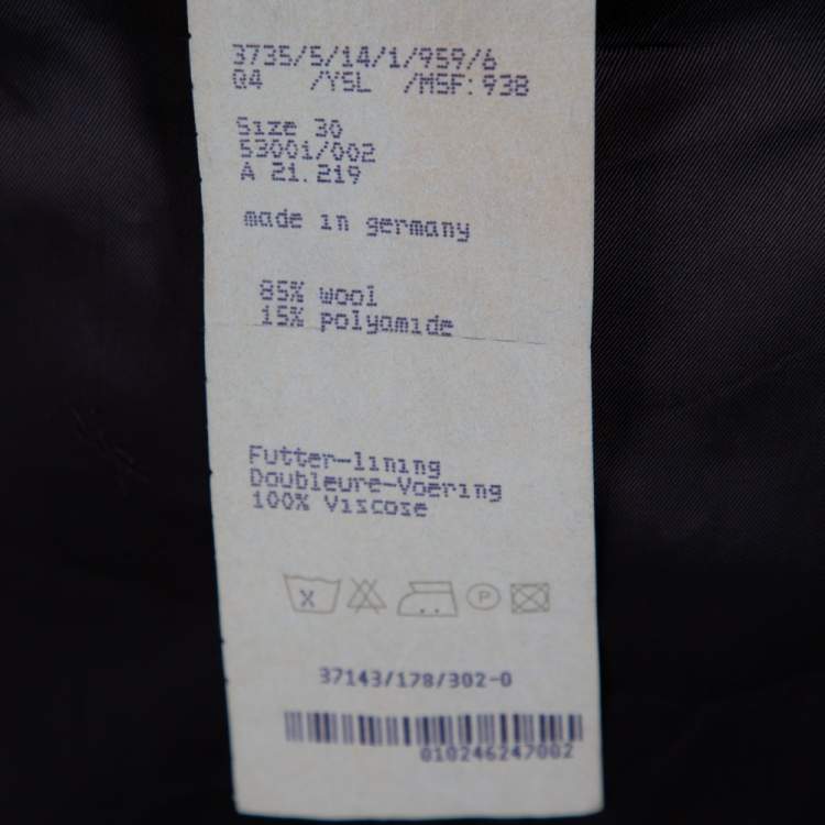 Pre Owned Yves Saint Laurent Vintage Brown Wool Double Breasted Jacket 3XL