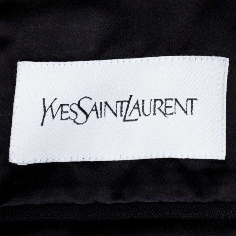 Pre Owned Yves Saint Laurent Black Wool & Silk Regular Fit Suit L