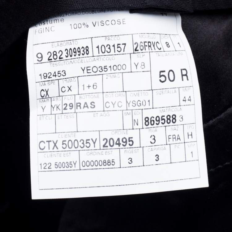 Pre Owned Yves Saint Laurent Black Wool & Silk Regular Fit Suit L