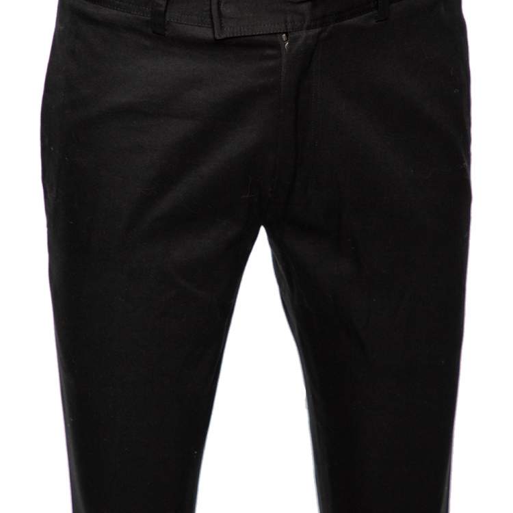 Pre Owned Yves Saint Laurent Black Cotton Tailored Pants M