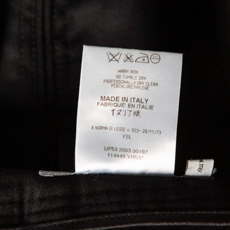 Pre Owned Yves Saint Laurent Black Cotton Tailored Pants M