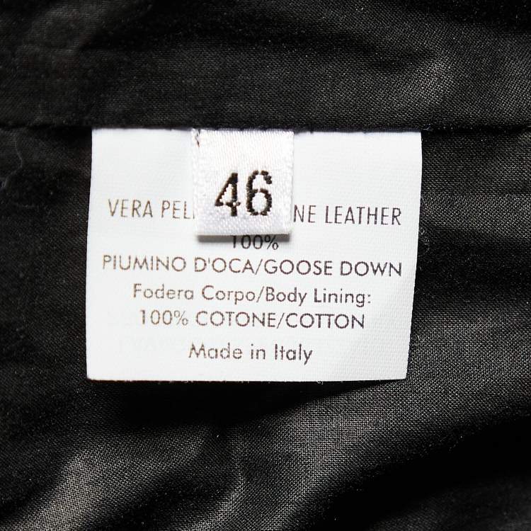Pre Owned Yves Saint Laurent Black Leather Fur Collar Sleeveless Jacket S