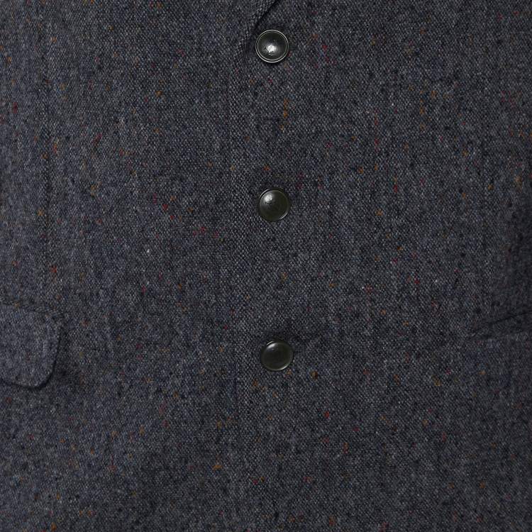 Pre Owned Yves Saint Laurent Homme Vintage Grey Wool Button Front Jacket XXL