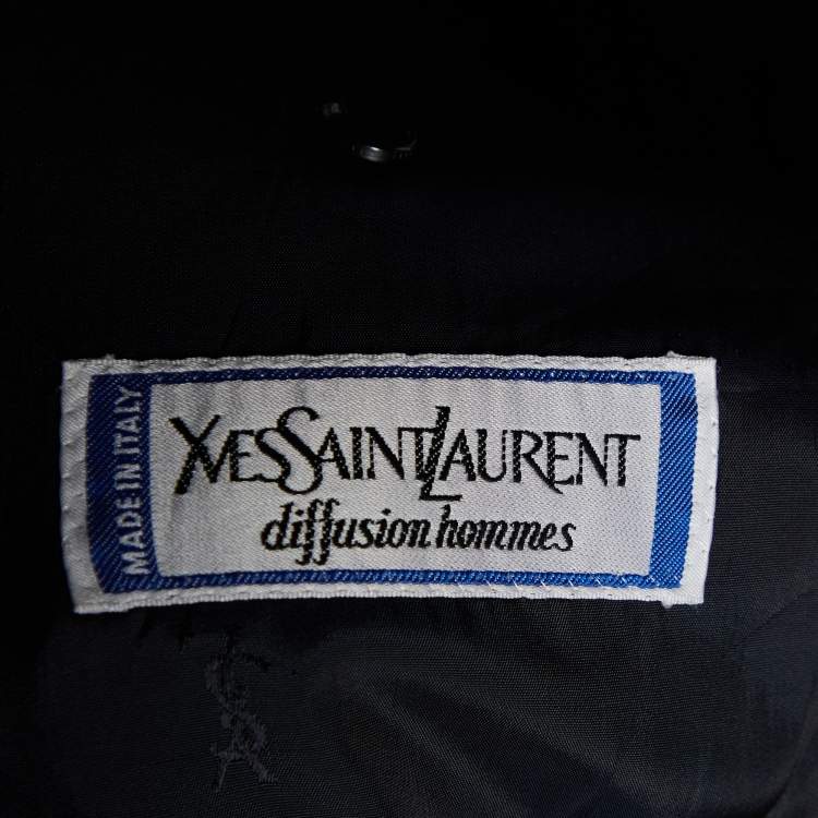 Pre Owned Yves Saint Laurent Homme Vintage Grey Wool Button Front Jacket XXL