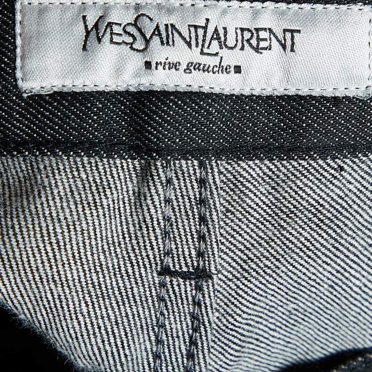 Pre Owned Yves Saint Laurent Vintage Black Denim Flared Jeans XL