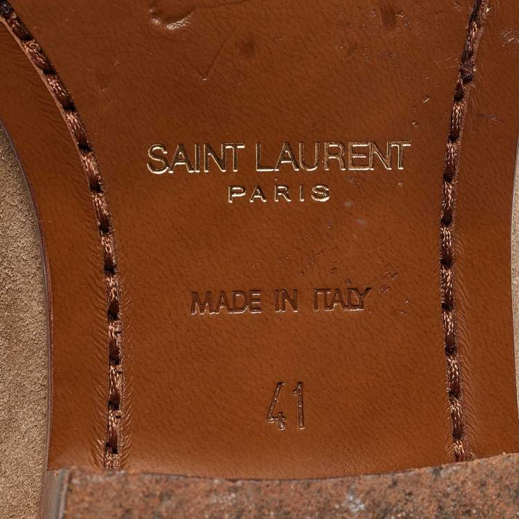 Pre Owned Yves Saint Laurent Brown Suede Ankle Length Boots 41