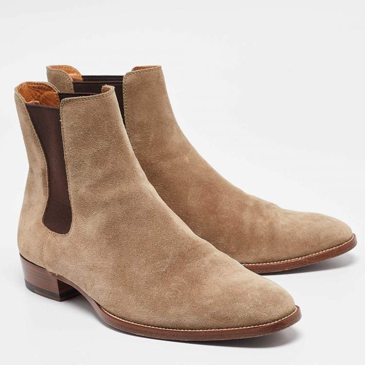 Pre Owned Yves Saint Laurent Brown Suede Ankle Length Boots 41