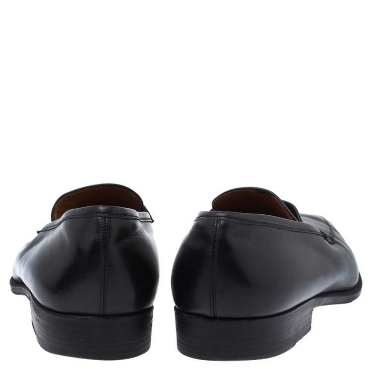 Pre Owned Yves Saint Laurent Black Leather Penny Loafers Size 43
