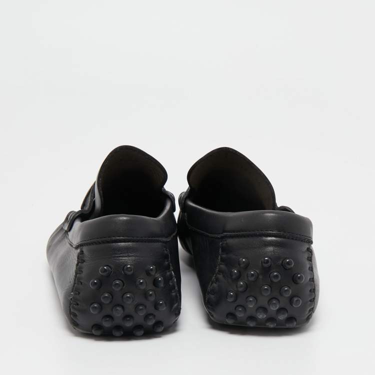 Pre Owned Yves Saint Laurent Black Leather Penny Loafers Size 44