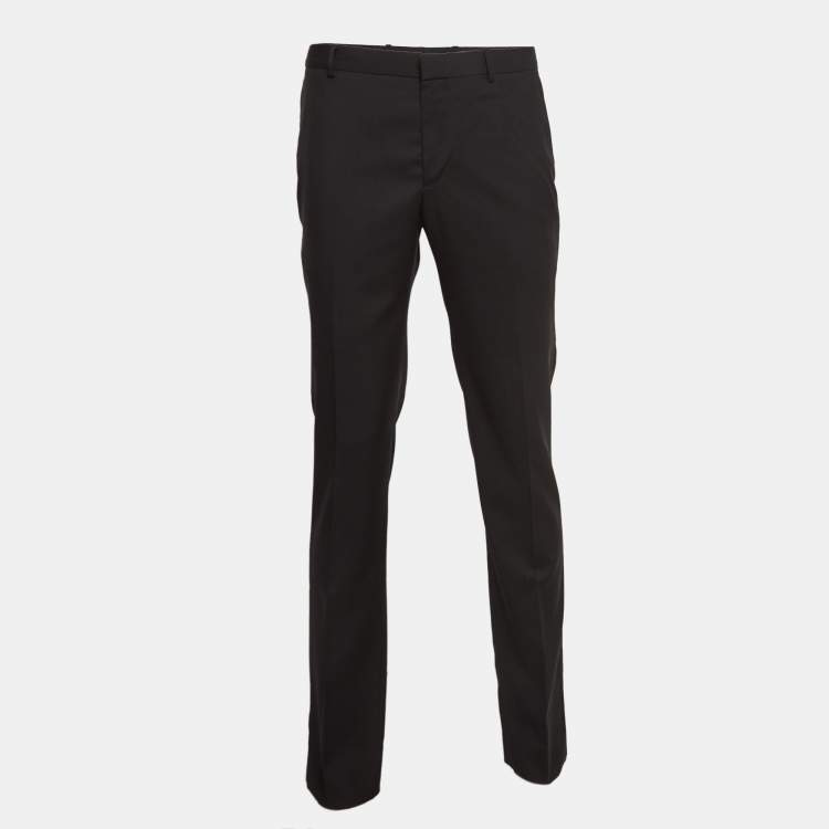 Pre Owned Z Zegna Black Wool Slim Fit Trousers XL