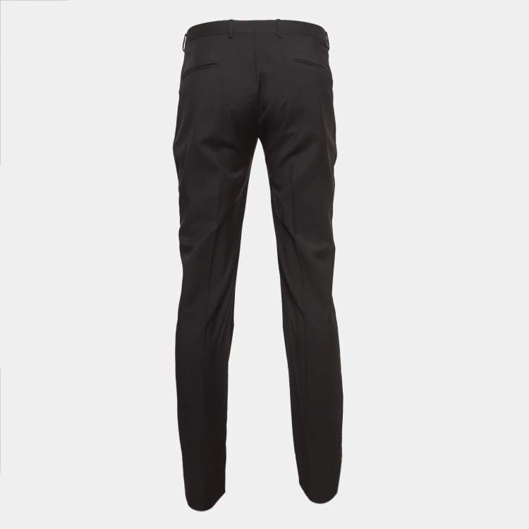 Pre Owned Z Zegna Black Wool Slim Fit Trousers XL