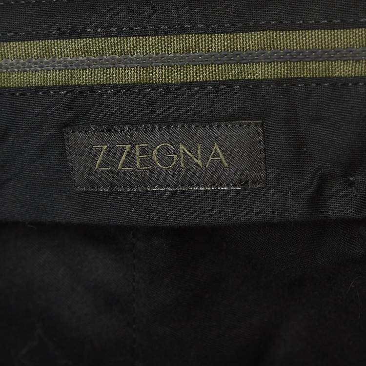 Pre Owned Z Zegna Black Wool Slim Fit Trousers XL