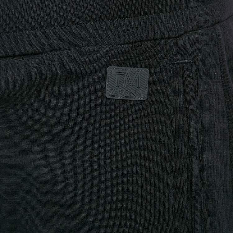 Pre Owned Z Zegna Techmerino Navy Blue Wool Knit Utility Joggers XL
