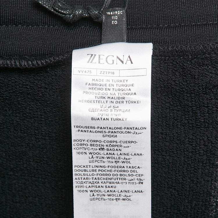 Pre Owned Z Zegna Techmerino Navy Blue Wool Knit Utility Joggers XL