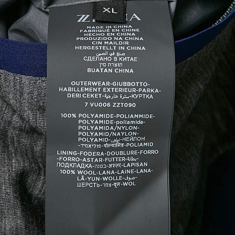Pre Owned Z Zegna Multicolor Nylon Color-Block Zip-Up Hooded Jacket XL