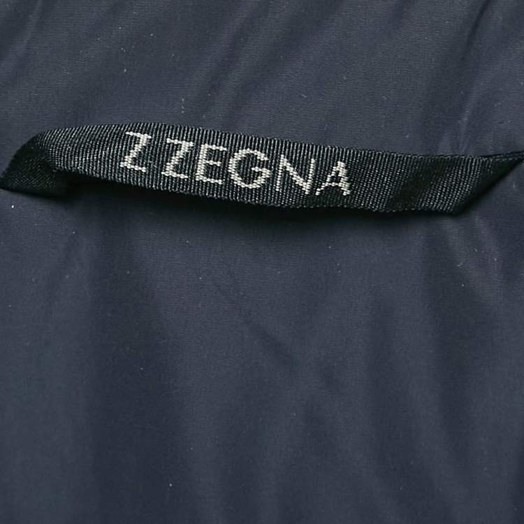 Pre Owned Z Zegna Navy Blue Synthetic Foldable Long Coat XL