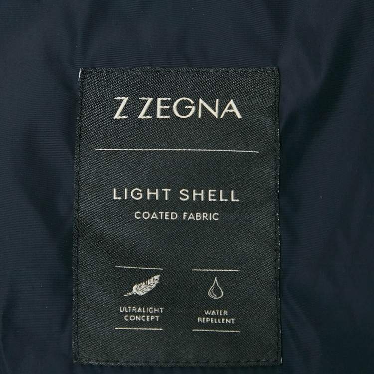 Pre Owned Z Zegna Navy Blue Synthetic Foldable Long Coat XL