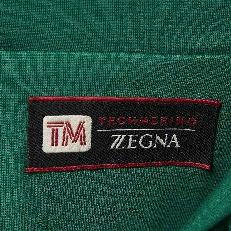Pre Owned Z Zegna Techmerino Green Wool Jersey Hooded Sweatshirt XL 
