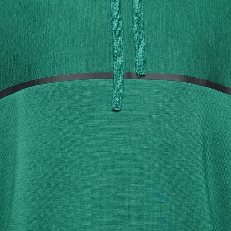 Pre Owned Z Zegna Techmerino Green Wool Jersey Hooded Sweatshirt XL 