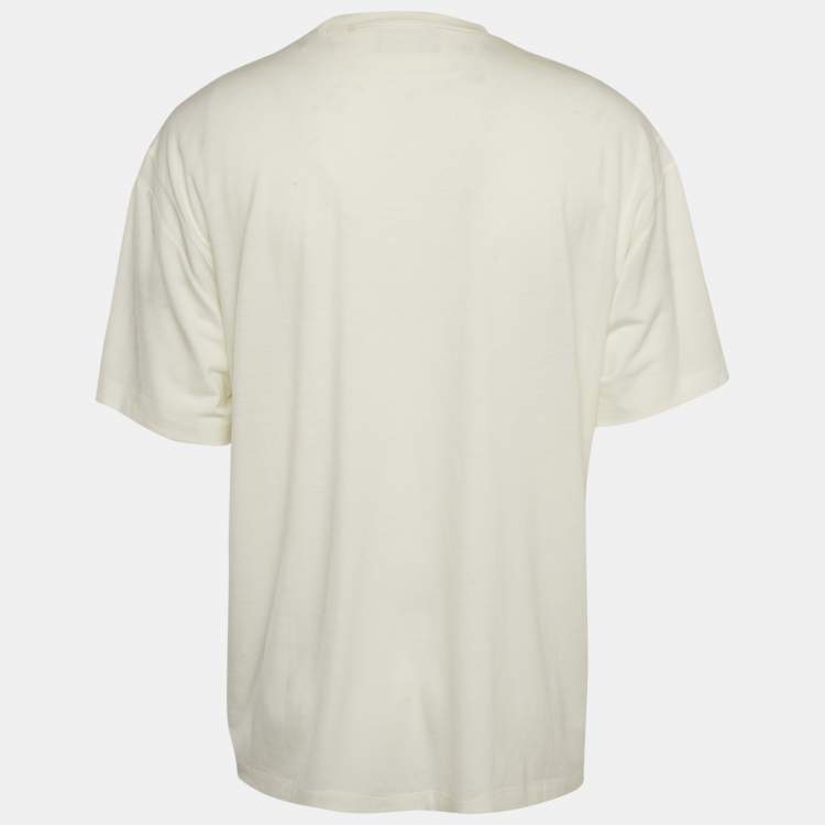 Pre Owned Z Zegna Techmerino Off White Wool Jersey Crew Neck T-Shirt XL